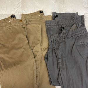 Four pairs quicksilver pants size 34/34